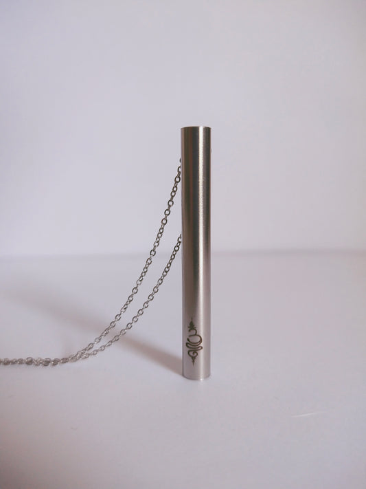 Breathing Necklace Australia - Stop Vaping Necklace - Anxiety Relief - Stainless Steel Silver - BreatheBuddy