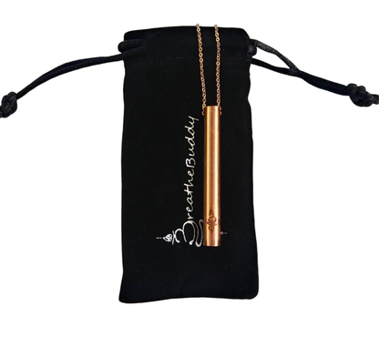 100% Copper Breathing Necklace for Calm – Anxiety & Quit Vaping Habit Support | BreatheBuddy® Rose Gold Serenity