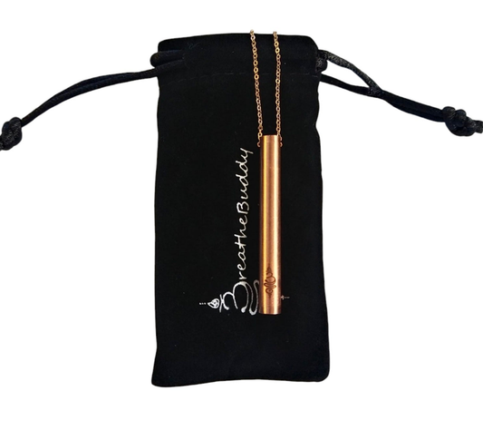 100% Copper Breathing Necklace for Anxiety & Habit Support | BreatheBuddy® Rose Gold Serenity