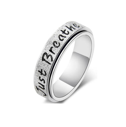 Anxiety Fidget Ring - Just Breathe Engraved | BreatheBuddy®