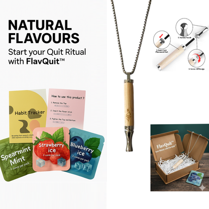 FlavQuit™ & BreatheBuddy® Classic Bundle – Flavour & Exhale Ritual Necklaces with 3 Flavour Core Packs