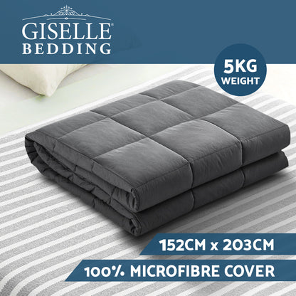 5KG 100% Microfibre Weighted Blanket for Anxiety & Deep Sleep