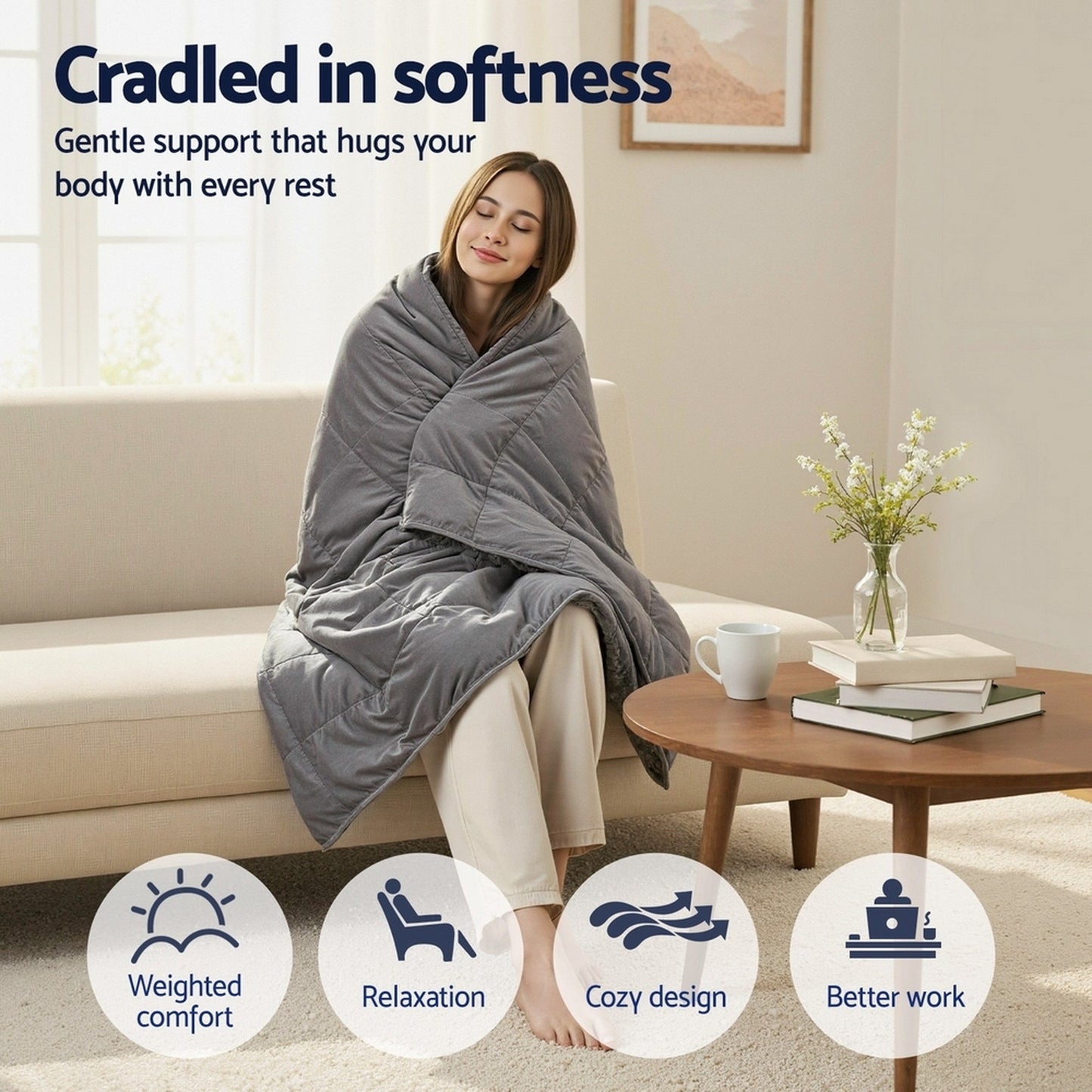 4.5kg Sherpa Weighted Blanket for Anxiety & Deep Sleep