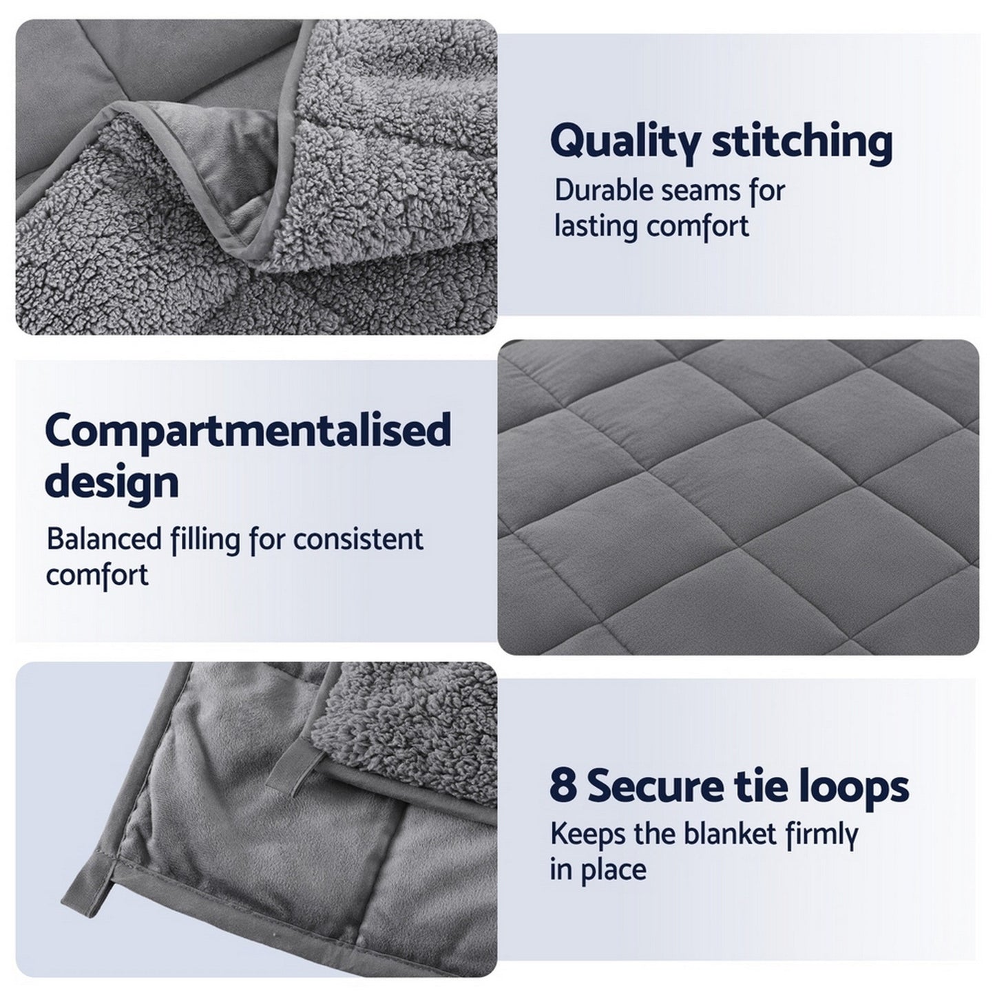 4.5kg Sherpa Weighted Blanket for Anxiety & Deep Sleep