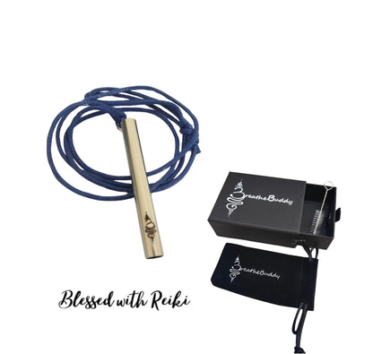 Reiki Infused Breathing Necklace for Calm – Anxiety & Quit Vaping Habit Support | BreatheBuddy® Corded Calm