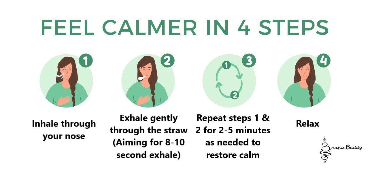 Sterling Silver Anxiety & Habit Support – Breathing Necklace to Calm & Replace the Habit | BreatheBuddy® Silver Serenity