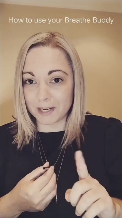 Sterling Silver Anxiety & Habit Support – Breathing Necklace to Calm & Replace the Habit | BreatheBuddy® Silver Serenity