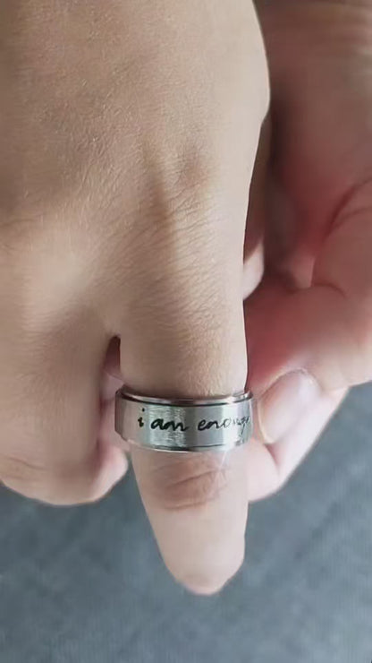 I am Enough Anxiety Ring for Calming – Fidget Ring for Stress & Focus Support | BreatheBuddy®