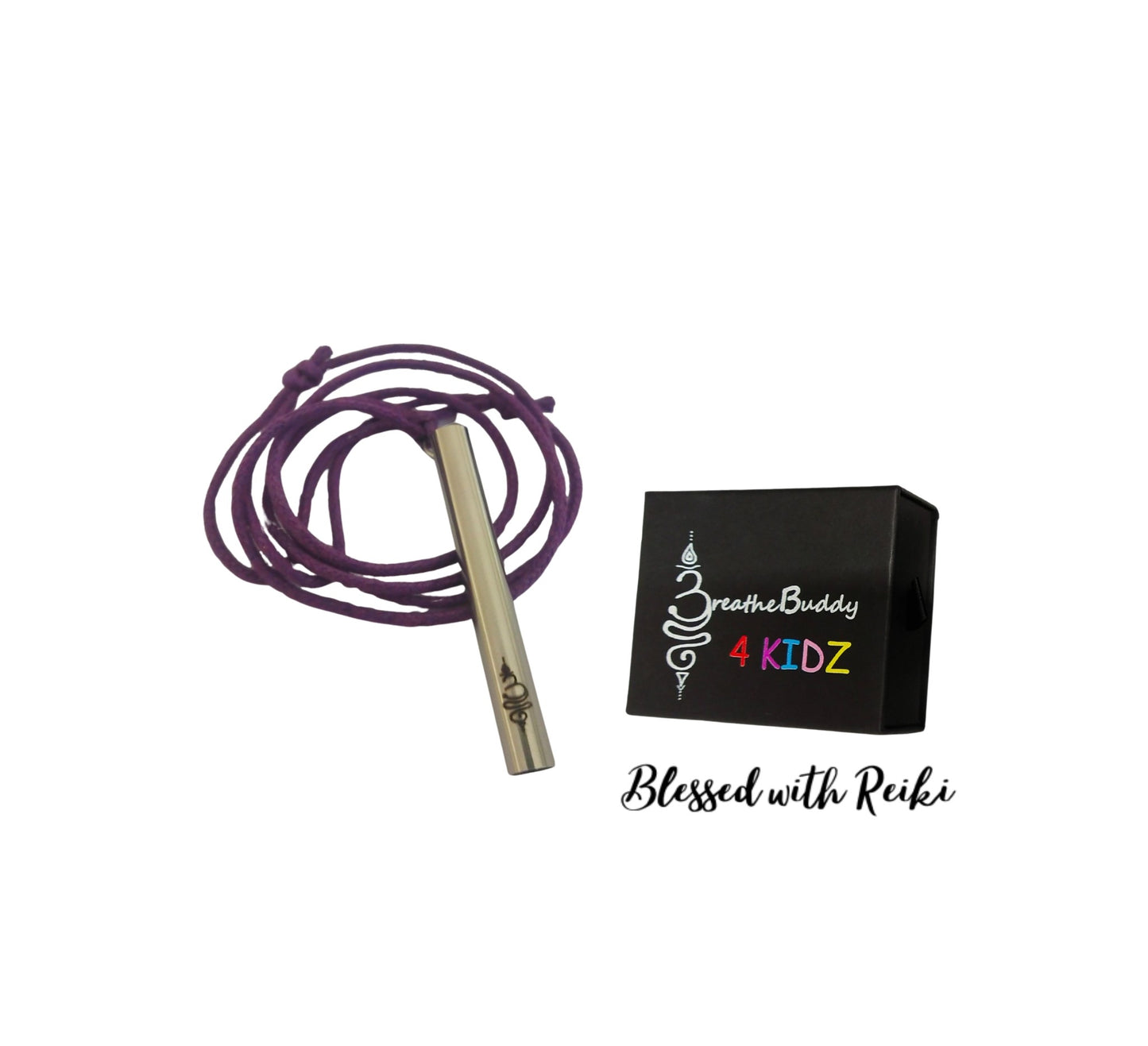 Reiki Infused Kids Mindful Necklace (8+) – Breathing Tool for Calm & Sensory Support | BreatheBuddy Corded Calm