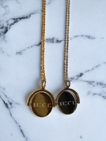 Spinner Fidget Necklace – Spin to Reveal “BREATHE” | BreatheBuddy®