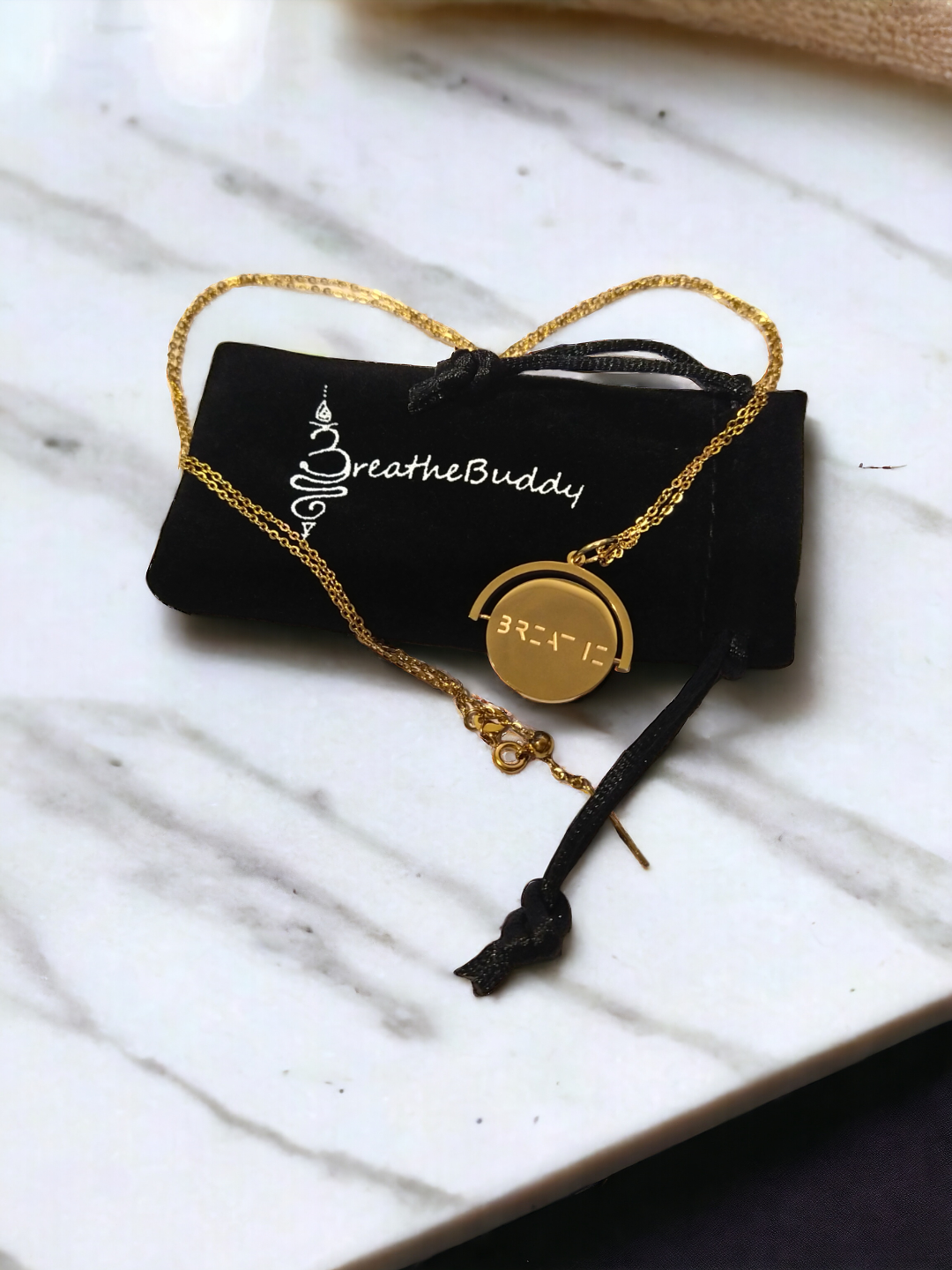 Spinner Fidget Necklace – Spin to Reveal “BREATHE” | BreatheBuddy®