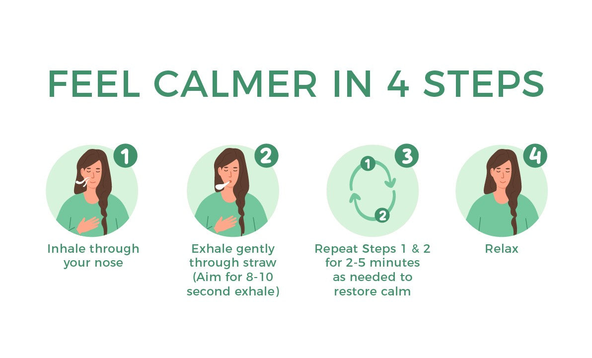 2 x Anxiety & Habit Support – Breathing Necklace to Calm & Replace the Habit | BreatheBuddy® Calm Classic